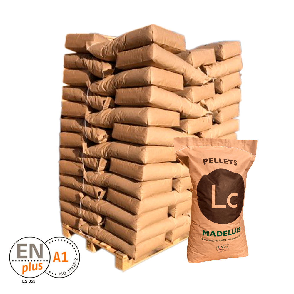 Madeluis pellet envase eco 65 sacos